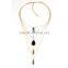 Multilayer chain with turquoise pendant unisex costume necklace accessories