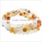 3 layers natural agate stone beads bracelets women lucky gemstone beads stretch bracelets for birthday gifts 2016