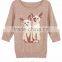 Fancy Cotton Knitted With Cat Pattern Sweater Designs For Girls