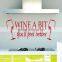 Black Wine a Bit Kitchen Wall Art Sticker Vinyl Decal Kitchen Art Decor