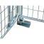 folding stackable euro pallet size steel container with wooden