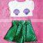 Children Clothing Set White Shirt and Green Mermaid Skirt