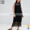 2017 mesh black fat women casual maxi long dresses