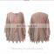 Romantic Pink Knitted Poncho Design Lace Stitching Irregular Bottom Cape Top