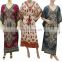 caftan Night wear polyester maxi poncho colorful design Women Long Kaftan Hippie Boho Dress Kimono Satiny Silky Look Plus Size