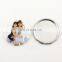 75mm blank mirror button material with metal ring,make-up mirror accept oem order