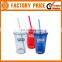 Custom Printed 16oz Plastic Mason Jar Tumbler With Straw And Handle