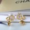 Fashion Jewelry Stainless Steel Bowknot Stud Earrings for Sweet Girls Diamond Earring