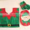 3 Pcs Christmas Decorations Happy Santa Toilet Seat Cover and Rug Bathroom Set