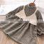 2020 New autumn girls children's gray brown plaid dress