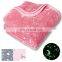 Glowing Starry Print  Luxuriously Soft 100% Polyester Fleece  Glow in the Dark Throw pink Blanket