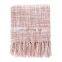 Wholesale High Quality Soft Pink Throw Blanket With Tassels For Home