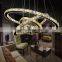 LED stainless steel round crystal chandelier Light luxury modern duplex villa hotel living room corridor engineering lighting