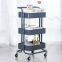 Folding Rolling Cart Homcom Kitchen Trolley Rolling Island With Storage