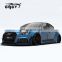 Wide body kit for Audi RS3 engine cover hood wide fenders carbon fiber front lip side skirts rear diffuser wing/trunk spoiler
