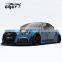 Wide body kit for Audi RS3 tuning engine hood bonnet wide flare fenders facelift carbon fiber spoiler side skirts rear diffuser