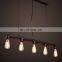 5 Head Brass Chandelier Lighting Industrial Style Metal Iron Pendant Light Resaurent Hanging Light