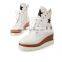 Fujian factory customize lace up thick sole high neck sport shoes with stars