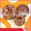 4-hole imitation leather plastic coat button in brown