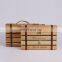 Vintage Natural Pine Wooden Crate 6 Bottle Wine Storage Box Carrying Display Case