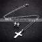 Stainless Steel Inverted Cross Necklace Couple Hip Hop Geometric Metal Cross Pendant Necklaces for Women Gift