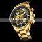 NIBOSI 2020 New Hollow Fashion Large Dial Men's Watch Multifunction Calendar Sports Watch Waterproof Quartz Watch