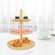 Natural Large Bamboo Wooden 3 Tier Round Dessert Display Stand Serving Tray