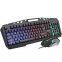 Marcas personalizadas de teclados y ratones de juego en paquete, con teclado de teclas flotantes y panel metálico negro. Mejor compra