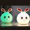 Rabbit Lamp Bunny LED Night Light Children's Night light Baby Sleeping Bedside Lamp USB Silicone Tap Control Touch Sensor Light