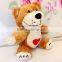 Plush 9cm Tall Bear Keychain/Soft Stuffed 9cm Height Bear with Embroided Heart Keychain/Simling Bear Soft Animal Keychain