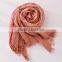 Wholesale Korean Japan Ladies Fashion Solid Color Plain 100% Linen Scarf