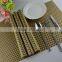 High quality 45*30cm PVC braided placemat pure color8*8 gold color placemat 110g table decoration