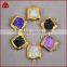 Small square druzy drusy connector jewelry accessory back and front facted pendant