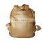 Newest lady fashion backpack girls golden PU backpack with rivets