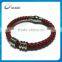 2015 logo can be customized bio magnetic genuine braided leather bracelet for ladies