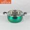 10pcs stainless steel hot pot casserole set with glass lid and size16/18/20/22/24cm