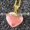 Popular heart shaped Golden Electroformed head Natural Stone Necklaces For Women crystal quartz necklace