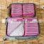 New trendy Multi-purpose Storage Stripe Curshion Fabric Big Zipper Travel Bag