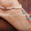 Gemstone Turquoise Beads Pearl Barefoot beach sandals Bridal diamante anklet