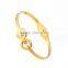 Fashion Trend Stainless Steel Yellow Gold Special H Shaped Crystal Bangles