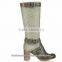 Popular white leather girls boots!designer high heel open toe leather boots!fashion boots