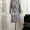 2015 New fashion women mink fur coat with grey color