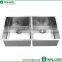 50/50 shape double hand made bowl stainless steel kitchen sink with lower price