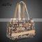 China export wholesale women brand designer leisure bear print canvas handbag