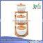 White Ceramic Condiment Jars with Bamboo Lid & 3 tier Bamboo Stand