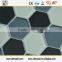 Glass Hexagon Mosaic Tile With Black Mix White Color