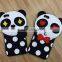 Fashion 3D Lovely Cartoon Panda Black Polka Dot Soft Silicon Cases For iPhone 5/5S/6/6 Plus/6S/6S Plus Rubber Cell Phone Cases