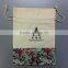 organic cotton drawstring bags/cotton fabric bag