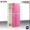 3 door pink wardrobe cabinet steel key lock cabinet safe stainless steel clothing locker