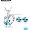 OUXI 2015 Hot Sale New Style jewelry set fashion made with Crystal S-2062